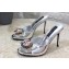 Dolce & Gabbana Heel 10.5cm leather mules Silver with floral embellishment 2023