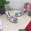 Dolce & Gabbana Heel 10.5cm leather mules Silver with floral embellishment 2023