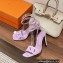 Hermes Heel 10.5cm leather Gala Sandals Violet 2023