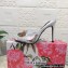 Dolce & Gabbana Heel 10.5cm leather mules Silver with floral embellishment 2023