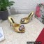 Dolce & Gabbana Heel 10.5cm leather mules Gold with floral embellishment 2023