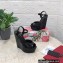 Dolce & Gabbana Heel 15cm Platform 4cm Patent leather wedges sandals Black 2023