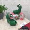 Dolce & Gabbana Heel 15cm Platform 4cm Patent leather wedges sandals Green 2023