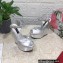 Dolce & Gabbana Heel 15cm Platform 4cm leather wedges sandals Silver 2023