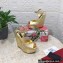 Dolce & Gabbana Heel 15cm Platform 4cm leather wedges sandals Gold 2023