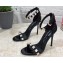 Dolce & Gabbana Heel 10.5cm Polished calfskin sandals Black with rhinestones 2023