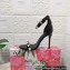 Dolce & Gabbana Heel 10.5cm Polished calfskin sandals Black with rhinestones 2023