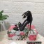 Dolce & Gabbana Heel 10.5cm Polished calfskin sandals Black with rhinestones 2023