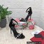 Dolce & Gabbana Heel 10.5cm Polished calfskin sandals Black with rhinestones 2023
