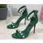 Dolce & Gabbana Heel 10.5cm Polished calfskin sandals Green with rhinestones 2023