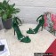 Dolce & Gabbana Heel 10.5cm Polished calfskin sandals Green with rhinestones 2023