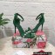 Dolce & Gabbana Heel 10.5cm Polished calfskin sandals Green with rhinestones 2023