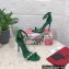 Dolce & Gabbana Heel 10.5cm Polished calfskin sandals Green with rhinestones 2023