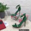 Dolce & Gabbana Heel 10.5cm Polished calfskin sandals Green with rhinestones 2023
