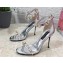 Dolce & Gabbana Heel 10.5cm Polished calfskin sandals Silver with rhinestones 2023