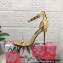 Dolce & Gabbana Heel 10.5cm Polished calfskin sandals Gold with rhinestones 2023