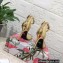 Dolce & Gabbana Heel 10.5cm Polished calfskin sandals Gold with rhinestones 2023