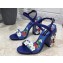 Dolce & Gabbana Heel 10.5cm print Floral sandals Blue 2023