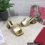 Dolce & Gabbana geometric Heel 6.5cm leather mules Gold 2023
