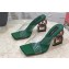 Dolce & Gabbana Crystal DG Pop Heel 10.5cm criss-cross straps Mules PVC Green 2023
