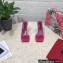 Dolce & Gabbana Crystal DG Pop Heel 10.5cm criss-cross straps Mules PVC Fuchsia 2023