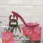 Dolce & Gabbana Crystal DG Pop Heel 10.5cm criss-cross straps Mules PVC Fuchsia 2023