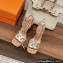 Hermes Heel 10.5cm leather Gala Sandals Gold 2023