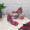 Dolce & Gabbana Crystal DG Pop Heel 10.5cm criss-cross straps Mules PVC Fuchsia 2023