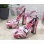 Dolce & Gabbana Heel 15cm Platform 5cm Printed fabric sandals Pink 2023