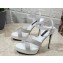 Dolce & Gabbana Heel 12cm Platform 1.5cm criss-cross straps sandals White with rhinestone 2023