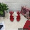 Dolce & Gabbana Heel 12cm Platform 1.5cm criss-cross straps sandals Red with rhinestone 2023