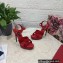 Dolce & Gabbana Heel 12cm Platform 1.5cm criss-cross straps sandals Red with rhinestone 2023