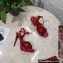 Dolce & Gabbana Heel 12cm Platform 1.5cm criss-cross straps sandals Red with rhinestone 2023