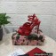 Dolce & Gabbana Heel 12cm Platform 1.5cm criss-cross straps sandals Red with rhinestone 2023