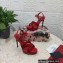 Dolce & Gabbana Heel 12cm Platform 1.5cm criss-cross straps sandals Red with rhinestone 2023
