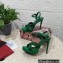 Dolce & Gabbana Heel 12cm Platform 1.5cm criss-cross straps sandals Green with rhinestone 2023