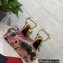 Dolce & Gabbana Heel 12cm Platform 1.5cm criss-cross straps sandals Gold with rhinestone 2023