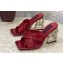 Dolce & Gabbana Crystal DG Pop Heel 10.5cm criss-cross straps Mules Patent Red 2023