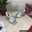 Dolce & Gabbana Crystal DG Pop Heel 10.5cm criss-cross straps Mules Crocodile-print calfskin Silver 2023