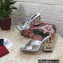 Dolce & Gabbana Crystal DG Pop Heel 10.5cm criss-cross straps Mules Crocodile-print calfskin Silver 2023