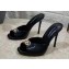 Dolce & Gabbana Heel 10.5cm Patent leather mules Black with DG logo 2023