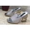 Dolce & Gabbana DG Pop Heel 10.5cm Leather Mules Silver with fusible rhinestone 2023