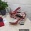 Dolce & Gabbana DG Pop Heel 10.5cm criss-cross straps Mules PVC Red 2023