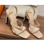 Hermes Heel 9.5cm Glamour Sandals in suede goatskin Beige/Gold 2023
