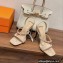 Hermes Heel 9.5cm Glamour Sandals in suede goatskin Beige/Gold 2023
