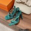 Hermes Heel 9.5cm Glamour Sandals in suede goatskin Green 2023