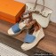 Hermes Heel 8.5cm Platform 5cm Tipoli espadrille Sandals Denim Blue 2023