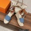 Hermes Heel 8.5cm Platform 5cm Tipoli espadrille Sandals Denim Blue 2023