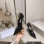 Jimmy Choo Heel 10cm Diamond Talura Soft Patent Leather Pumps Black with Chain 2023