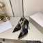 Jimmy Choo Heel 10cm Diamond Talura Soft Patent Leather Pumps Black with Chain 2023